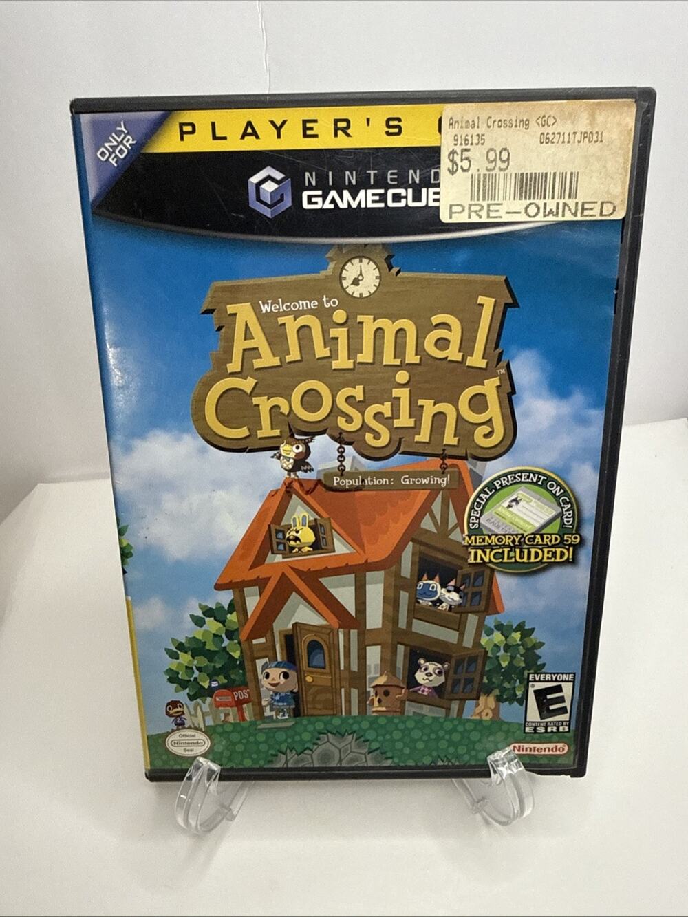 Animal Crossing Nintendo GameCube *Scratched, No Manual, Memory Card*